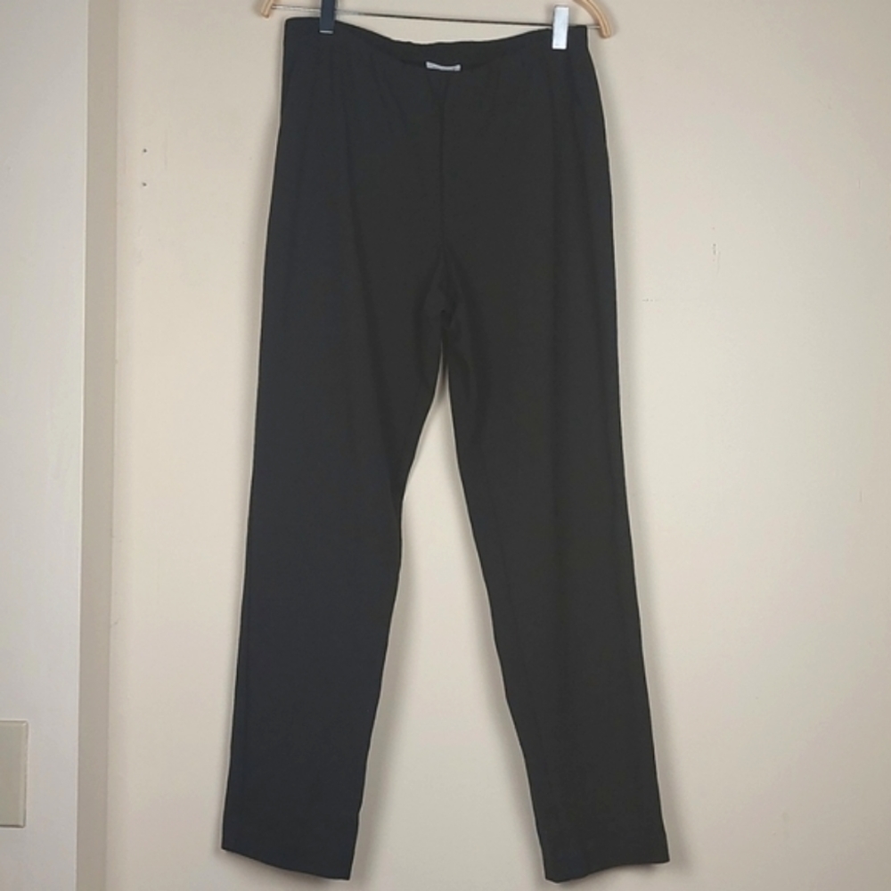 J. Jill Ponte Slim Leg Viscose/Nylon Blend Dark Chocolate Brown Pants Trousers